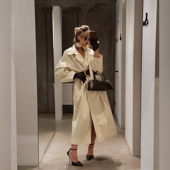 Maggie Lawrence Jackets & Blazers - Chic Ivory Trench Coat